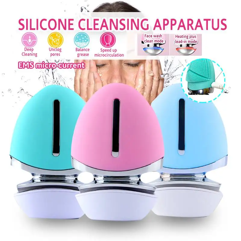 

Портативный Силиконовый щетка для чистки лица Электрический массажер для лица, моющее средство, Электрический очищающее средство для лица ...