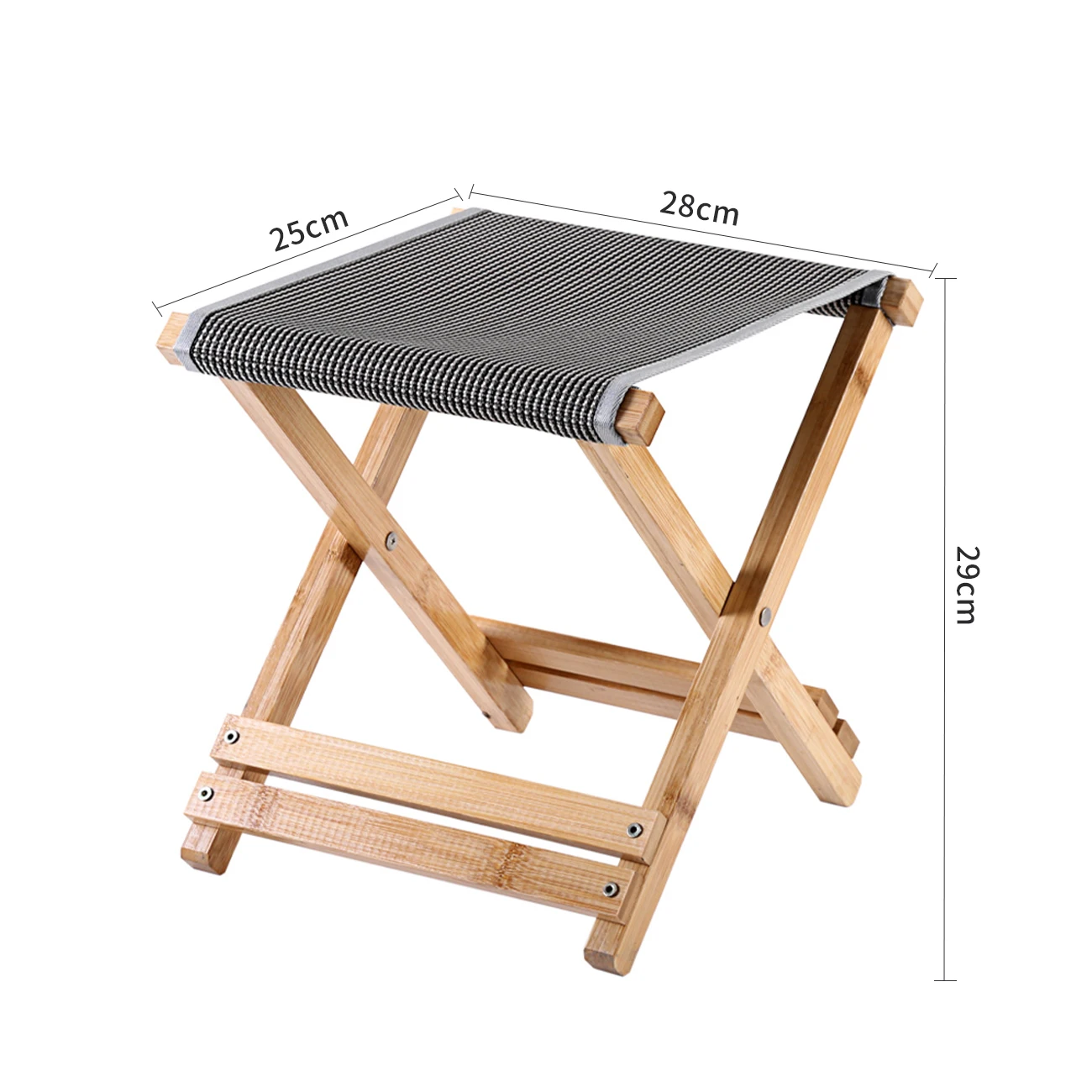 

Bamboo Wood Folding Stool Portable Outdoor Fishing Chair Space Save