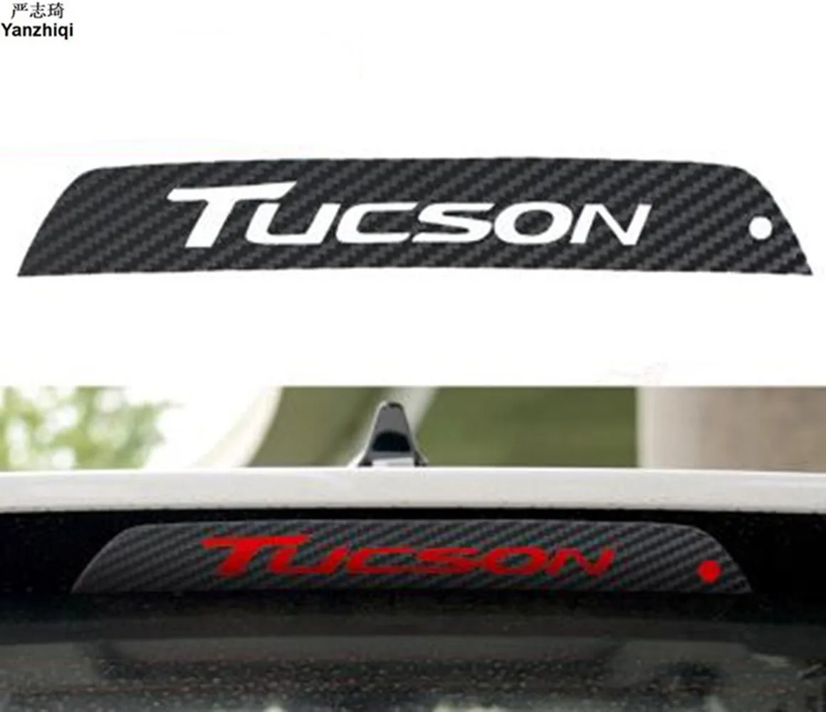 

For Hyundai New Tucson 2015 2016 Carbon Fiber Rear Braking Light Decoration Cover Stickers Case Car Accessories Waterproof