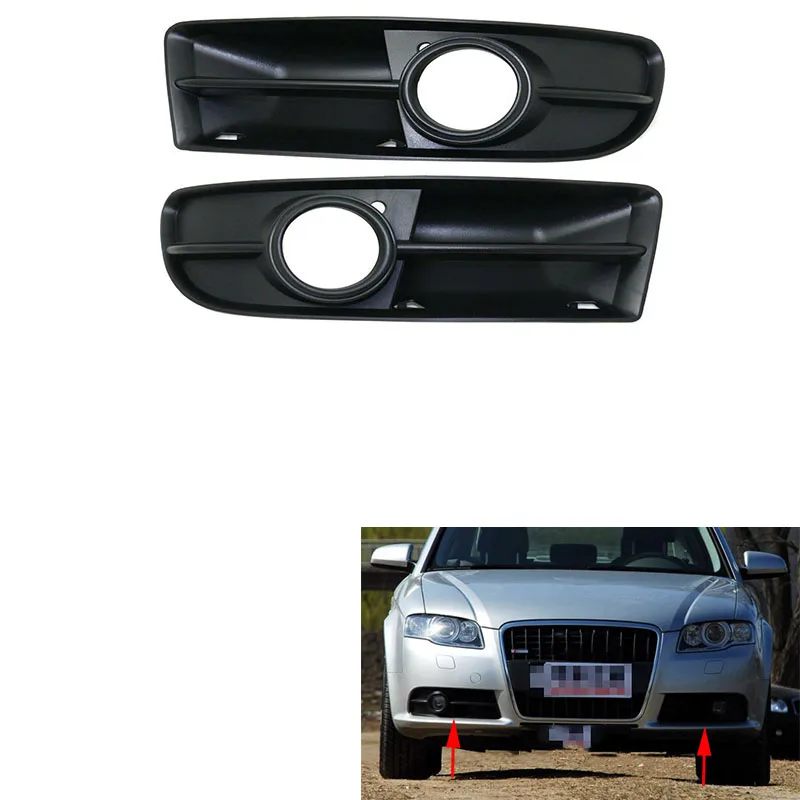 

NEW-Car Front Bumper Lower Grille Fog Light Grill Grille Cover Trim for A4 / S4 3.2L 2005-2008 8E0807681F / 8E0807682F