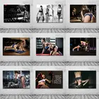 Сексуальные женские фотообои для фитнеса с рисунком на холсте, Шелковые Плакаты и принты для занятий фитнесом, настенные художественные картины для тренажерного зала