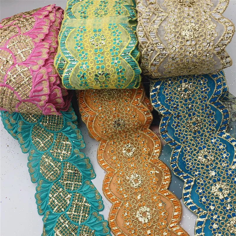 10 ярдов винтажный дизайн с металлической вышивкой кружево Нигерия Венеция