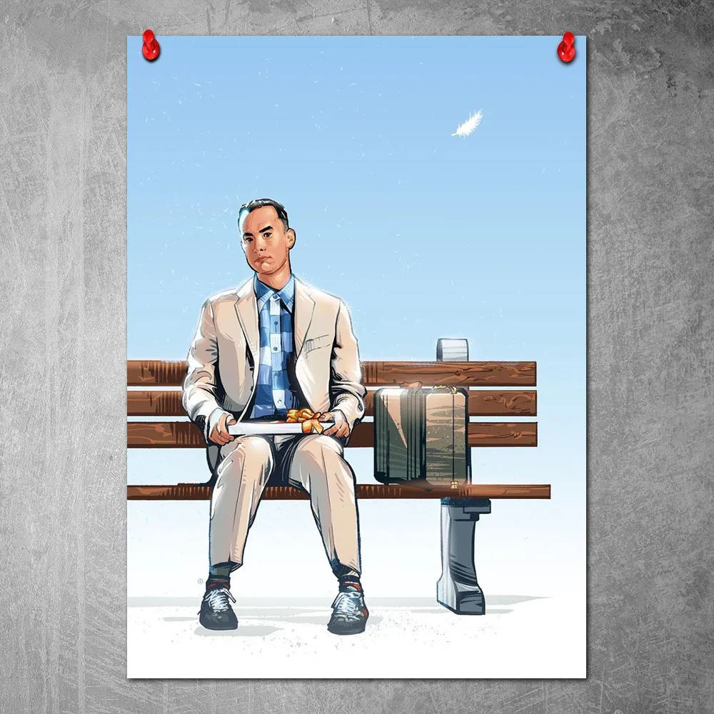 Современный холщовый плакат Forrest Gump кино настенная живопись скандинавские