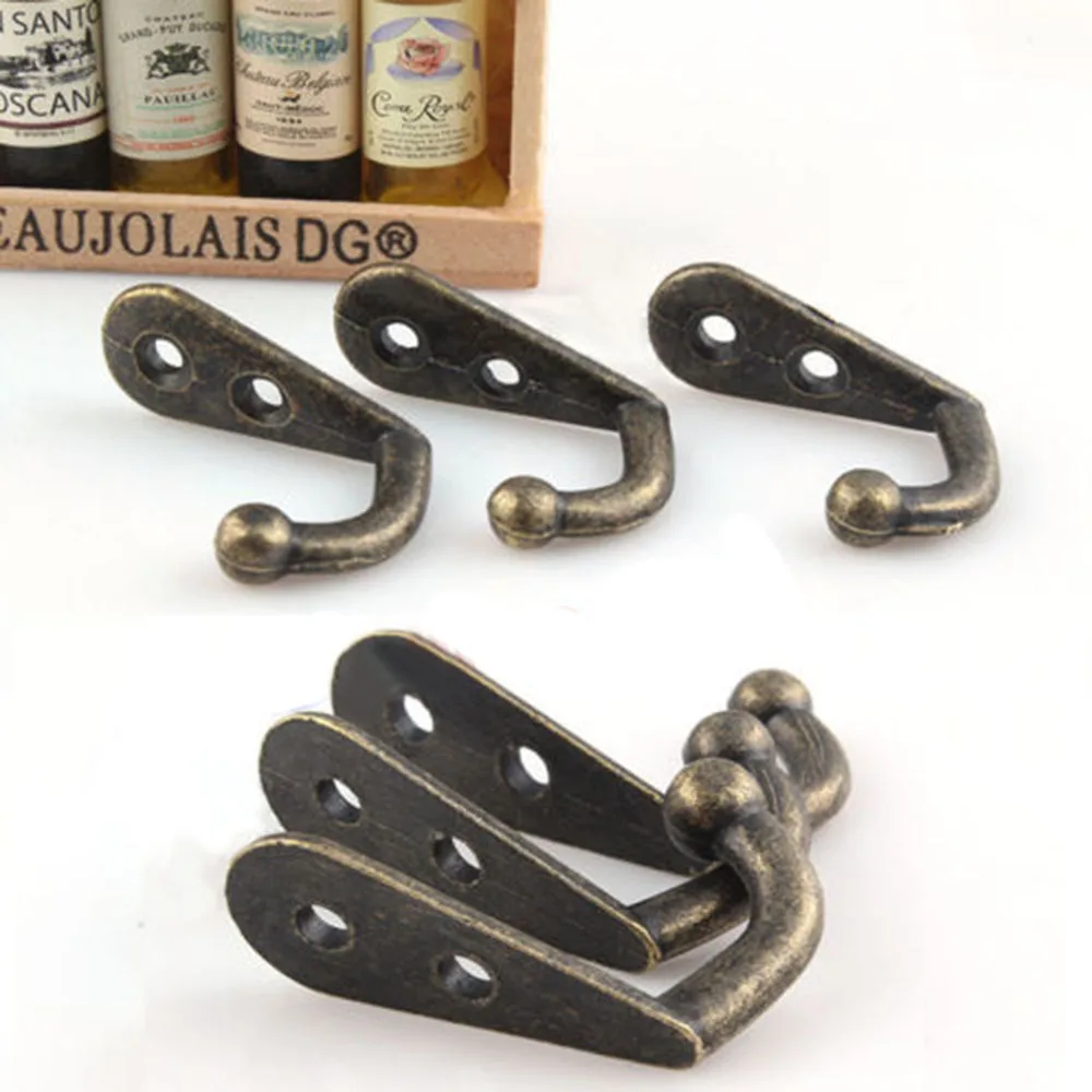 

10pcs Vintage Zinc Alloy Door Bedroom Hooks Hanger Hook for Clothes Coat Hat Bag Towel Hanger Bathroom Wall Hook Rack Dropship