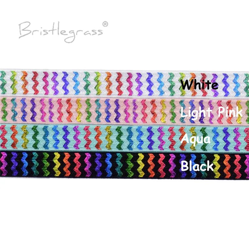 BRISTLEGRASS Combo 4 ярда 5/8 &quot15 мм шеврон Фольга печати FOE Foldover эластичная повязка из