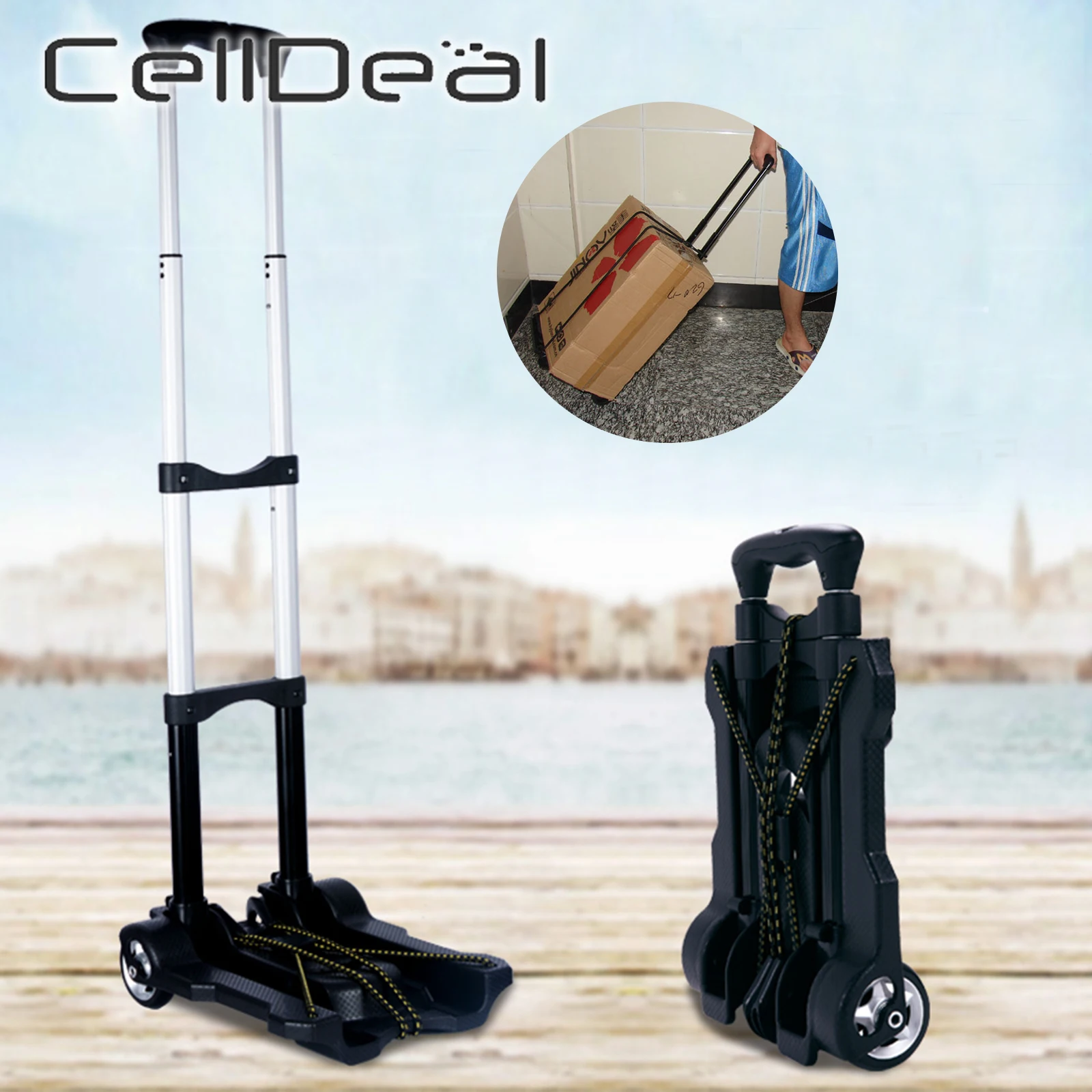 Портативная Складная Тележка для покупок с нагрузкой 35 кг Дорожный чемодан