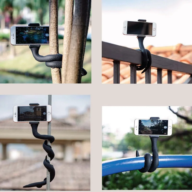 

CimaPro RI-47 Travel Outdoor lazy Phone Holder Stand Bracket W Bluetooth Remote Control for iPhone Max Xs X 8 7 Plus Samsung S8