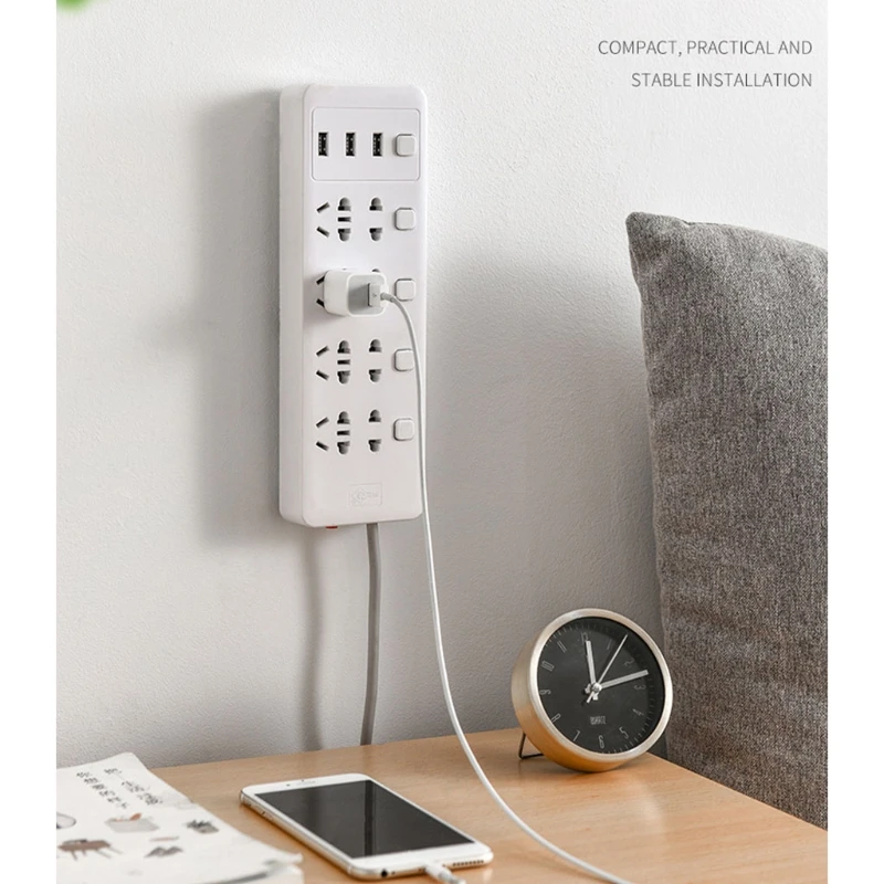 Бесшовный держатель-наклейка для штепсельной вилки без отверстий настенный