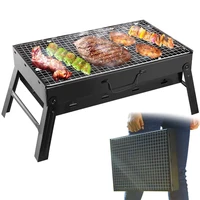 portable barbecue bbq grill foldable bbq grill charcoal barbecue bbq grill for outdoor camping cooking party 35x27x20cm