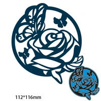 cutting dies rose flower metal and stamps stencil for diy scrapbooking photo album embossing paper card112116mm