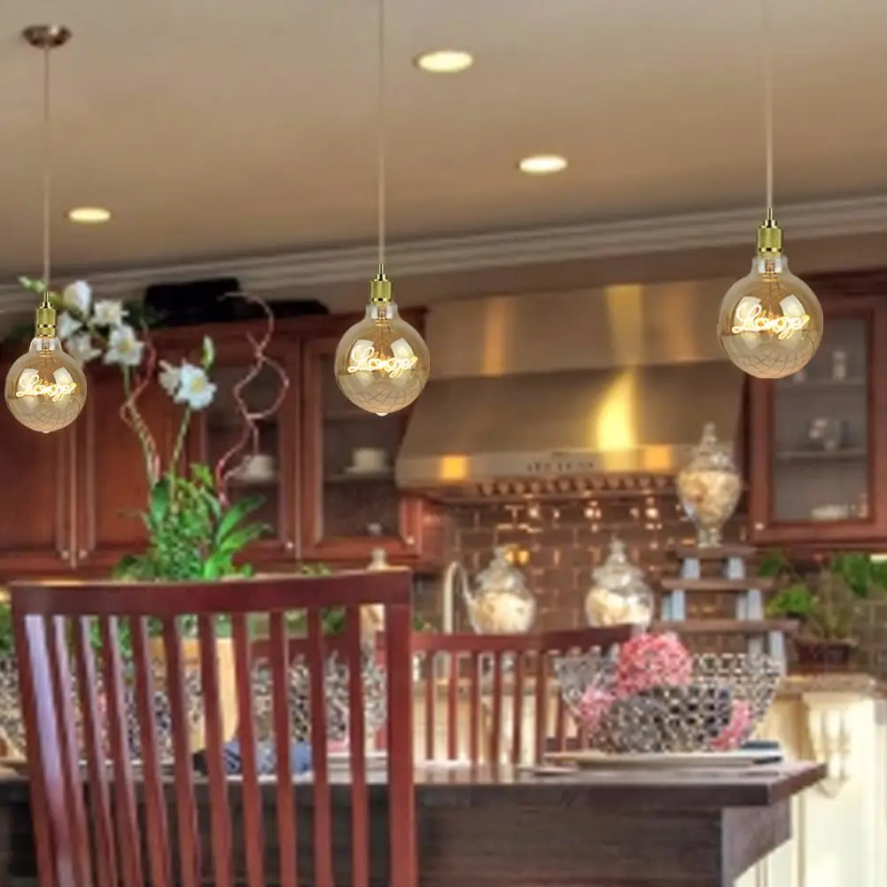 Светодиодный светильник накаливания G125 винтажная лампа Эдисона теплый белый 4 Вт