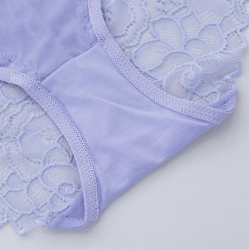 

High Waist Panties Women Sexy Lace Transparent Underwear Hollow Out Breathable Seamless Briefs Soft Ladies Intimates Lingerie