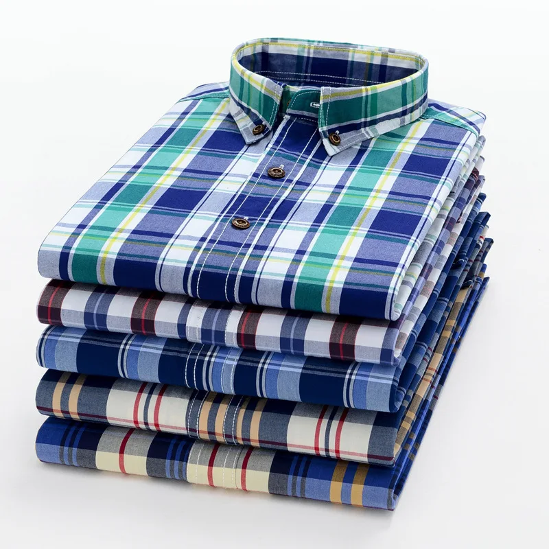 

Spring and autumn new carbon mill washed cotton long-sleeved shirt custom men's plaid shirt cotton wholesale jacket