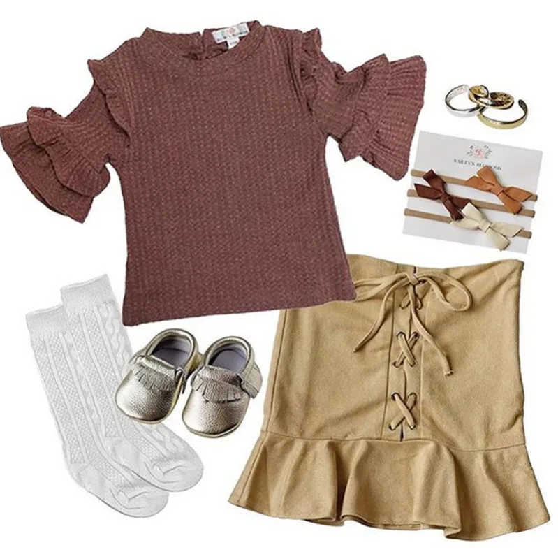 Комплект одежды для маленьких девочек ясельного возраста 2 предмета комплект с