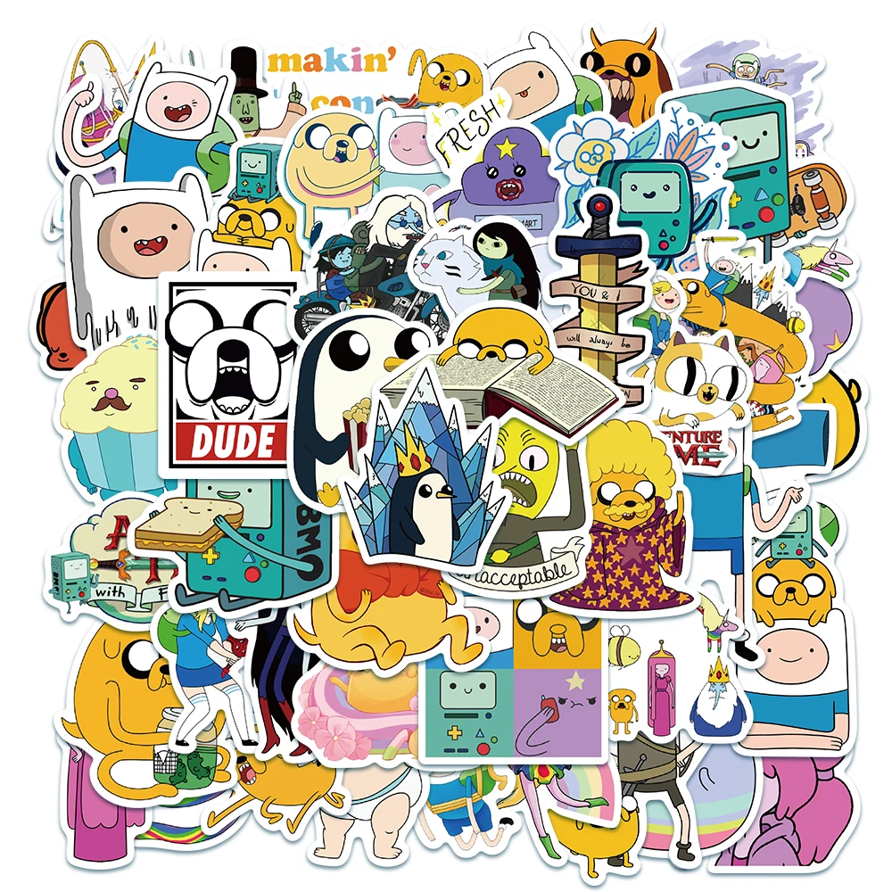 

10/25/50PCS Adventure Time Stickers for Children DIY Stationery Laptop Phone Skateboard Travel Suitcase Cartoons Anime Sticker