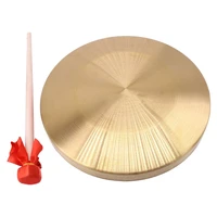 1 set hand gong opera percussion instrument brass gong with play hammer golden
