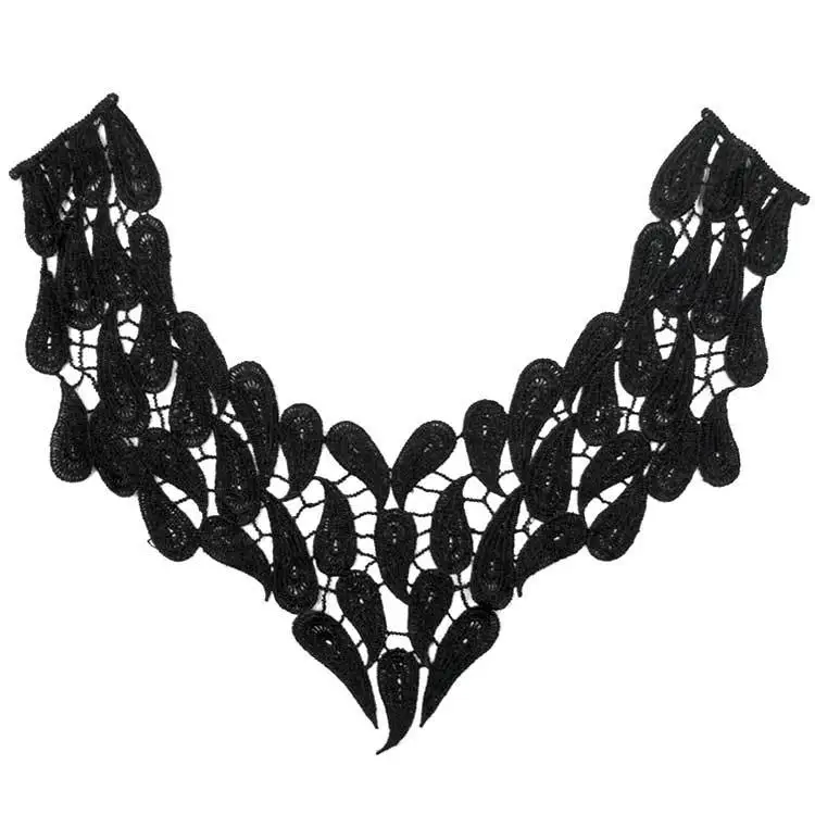 С вышивкой с круглой горловиной для творчества искусственные Съемная воротники