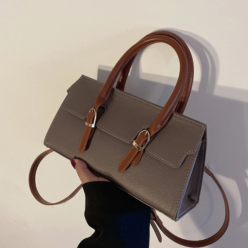 

Vintage Square Tote bag 2021 Winter New High-quality PU Leather Women's Designer Handbag Luxury brand Shoulder Messenger Bag