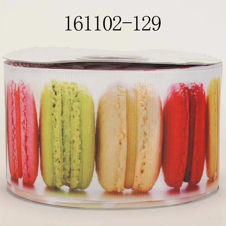 Новинка милая корсажная лента 50Y 3 дюйма 75 мм с принтом пончика и макарунового