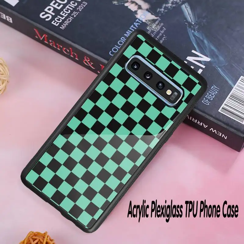 

Checkerboard Plaid Checked Checkered Phone Case Acrylic Plexiglass TPU For Samsung Galaxy S8 S9 S10 s10e S20 PLUS ULTRA S6edge