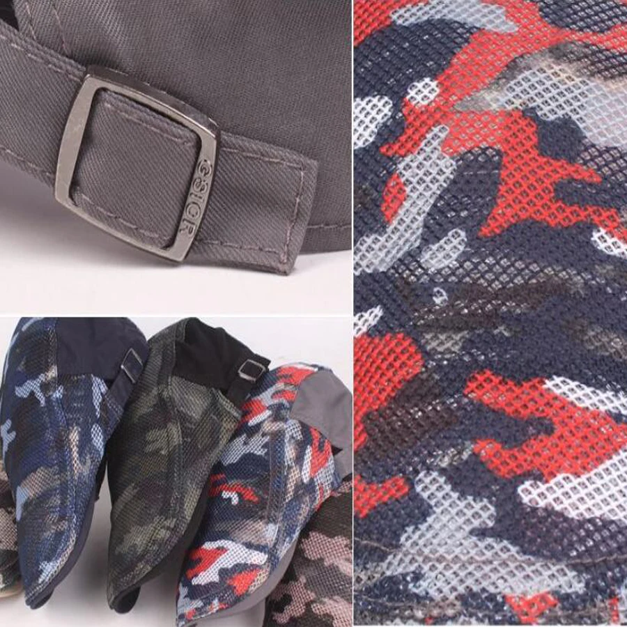 Для мужчин женщин камуфляж &quotУтиный нос берет Кепки полые Обувь с дышащей сеткой