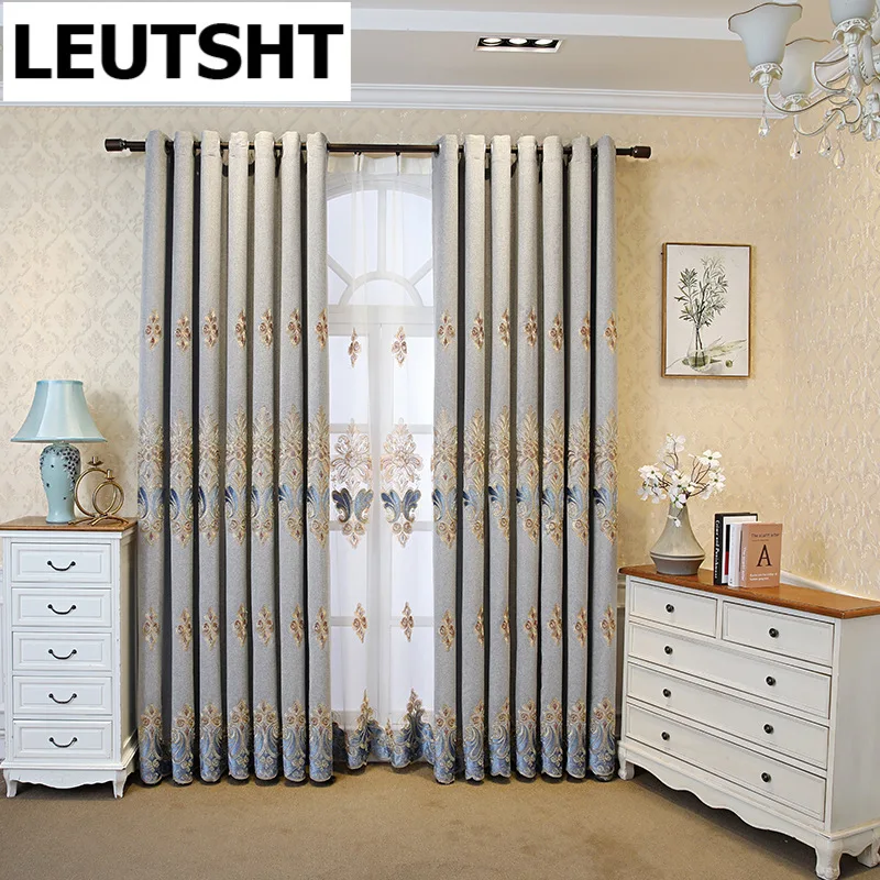 

2021 new European Style Golden Phoenix Tail Paste Velvet Embroidered Curtains for Bedroom Living Room Blackout Curtains Custom
