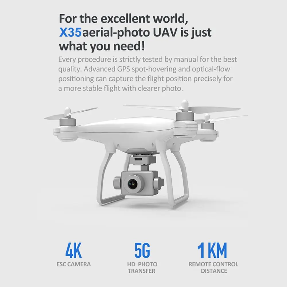 

New X35 GPS Drone 4K HD Camera RC Quadcopter Drones Profissional Gimbal Stabilizer 5G WiFi FPV Brushless Motor