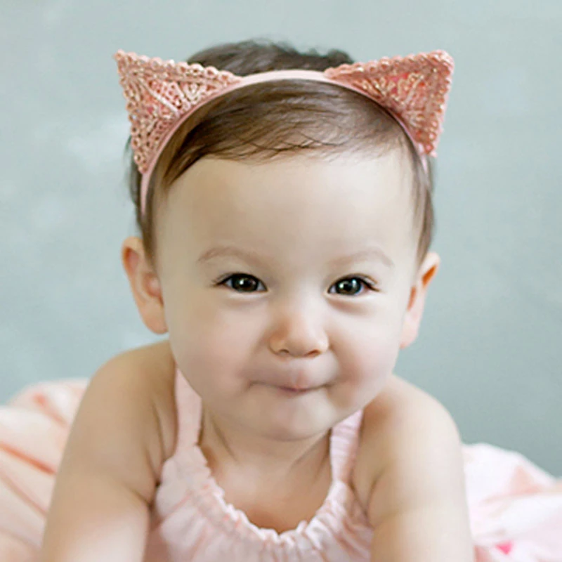 

Милая креативная повязка на голову с кошачьими ушками для малышей Детская резинка для волос бандо Bebe головной убор
