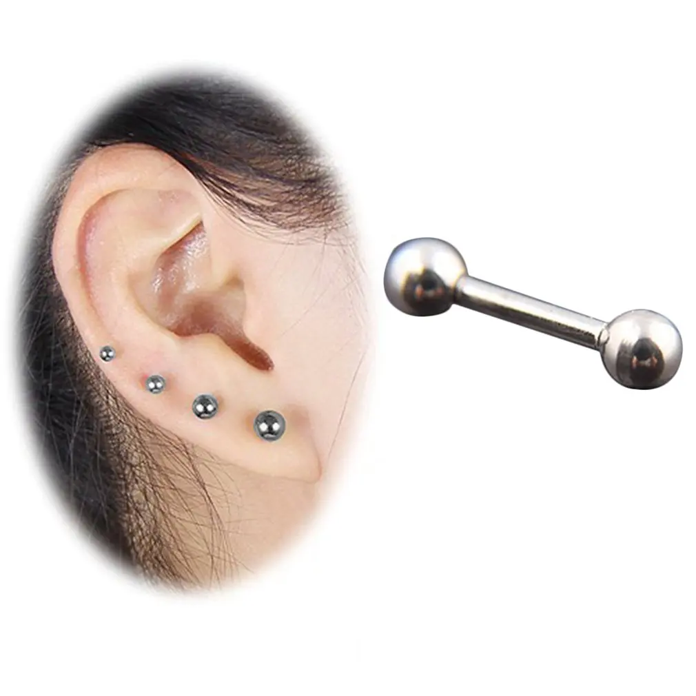 Earring Nail Dumbbell Double-sided Ball Fashion Party Design Stainless Titanium Steel Decoration New | Украшения и аксессуары