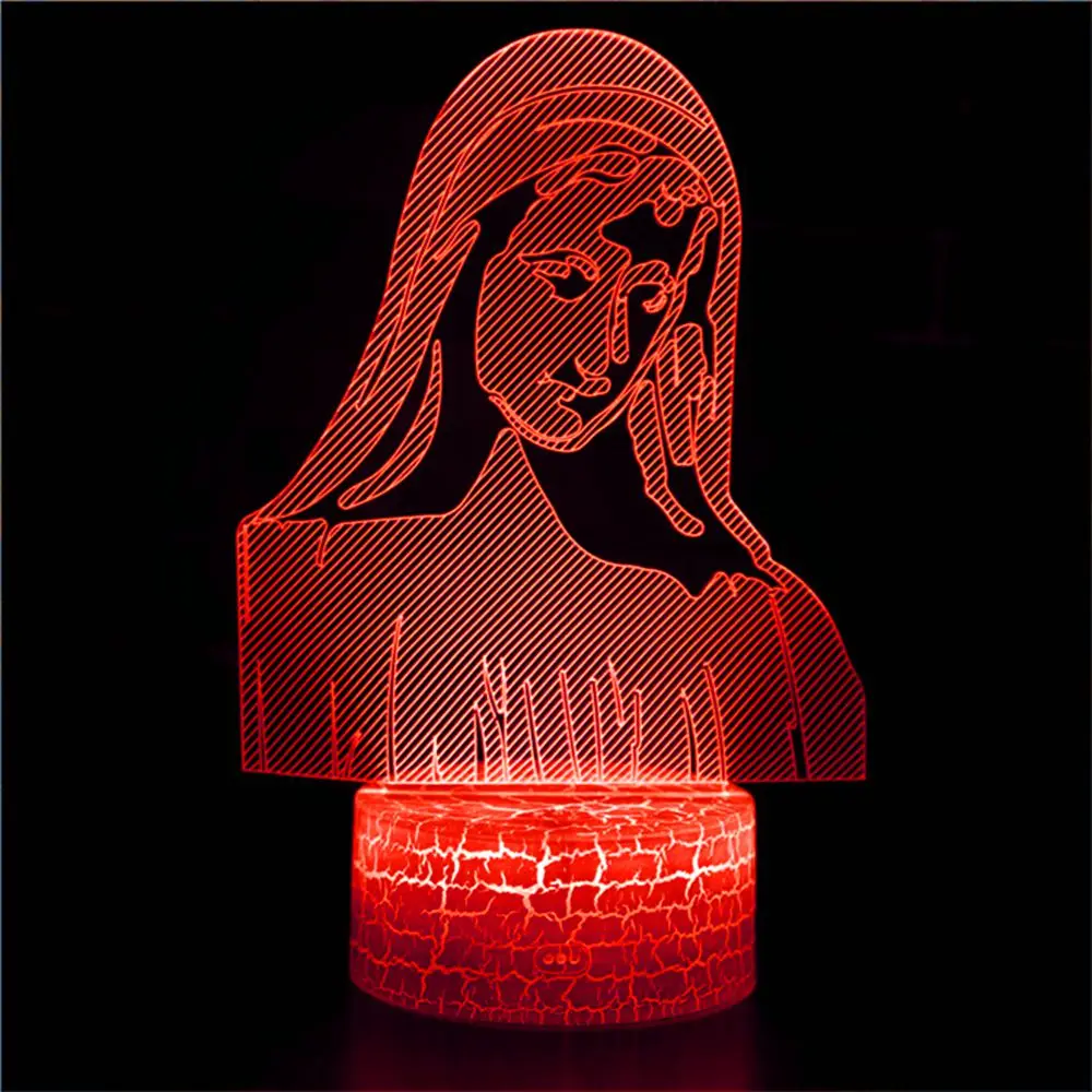 

Акриловый 3D светодиодный ночник, благословная Дева Мария, сенсорный, 7 цветов, изменяющийся Настольный светильник, домашний декоративный св...