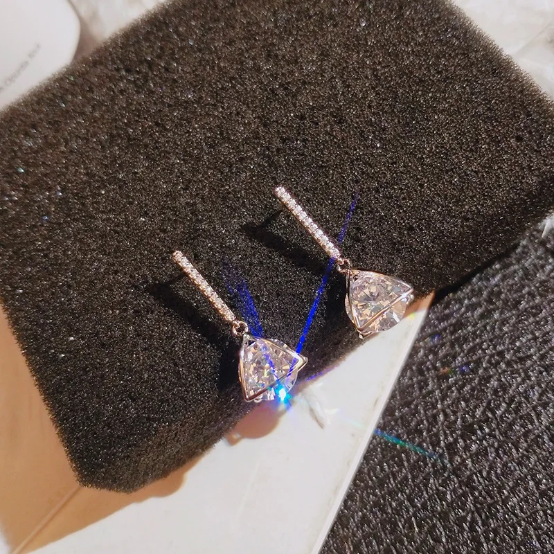 

Solid S925 Silver Diamond Earrings for Women Romantic Luxury Wedding Earrings Fashion Sexy Diamond Brincos Fine Jewelry