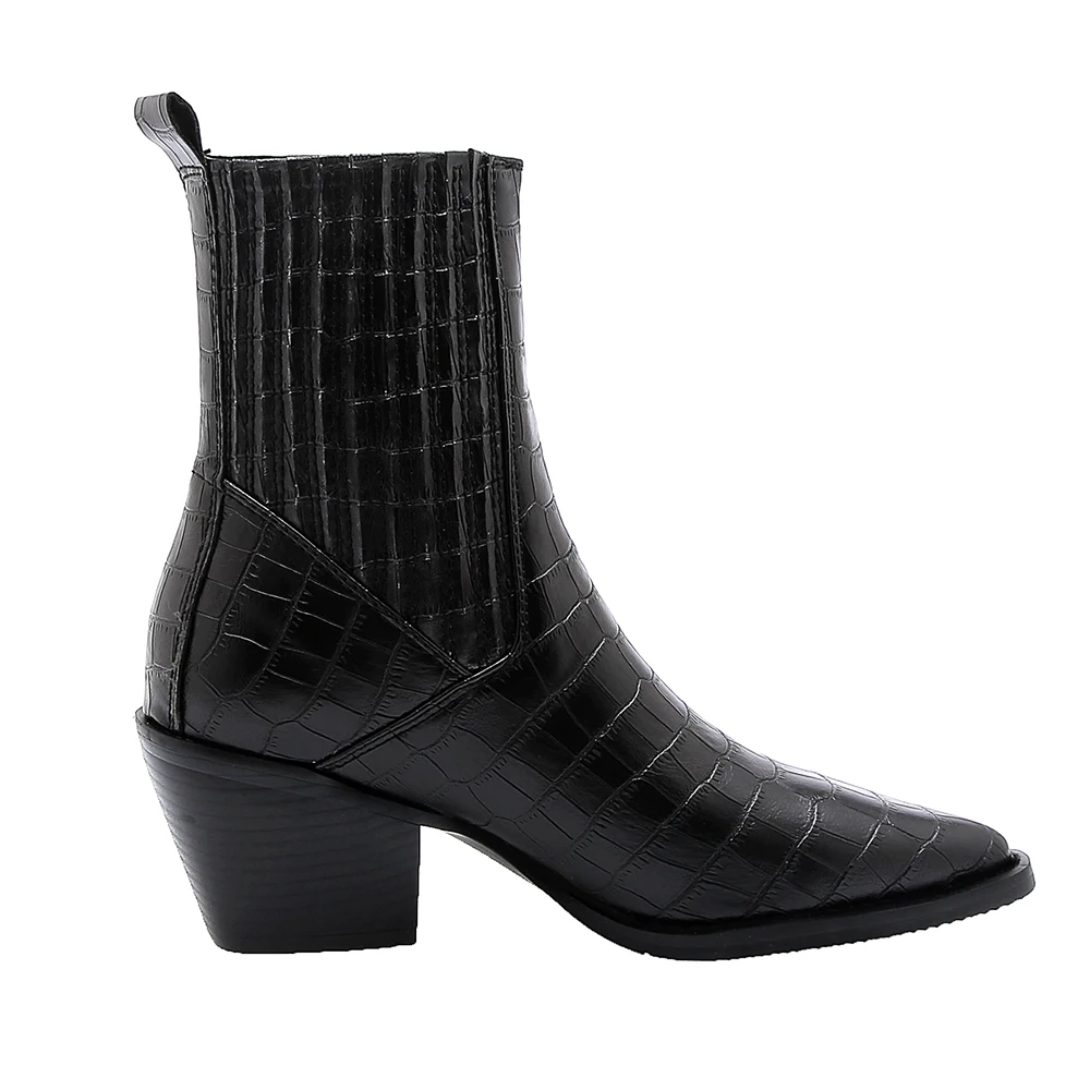 Autumn Winter Western Cowgirl Boots Woman Square Heel Short Cossacks Women Booties Cowboy Botas High Heels botines Shoes