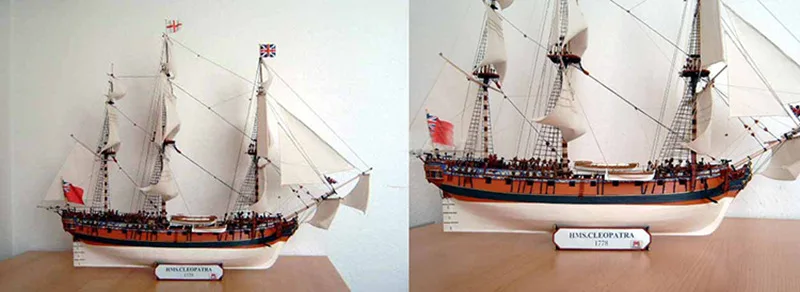 40 см парусная лодка 3D бумажная модель британская Клеопатра задняя 1:96 трехмерная