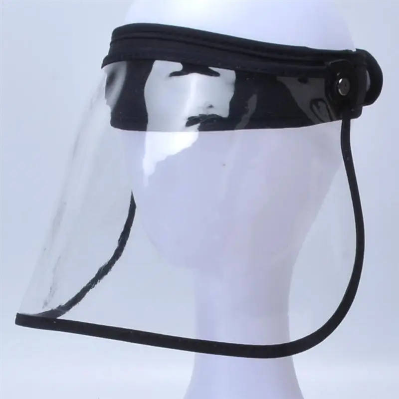 

1PC Face Protective Mask Transparent Face Guard Spittle Oilproof Cooking for Home Kitchen (Headband Style, Black)