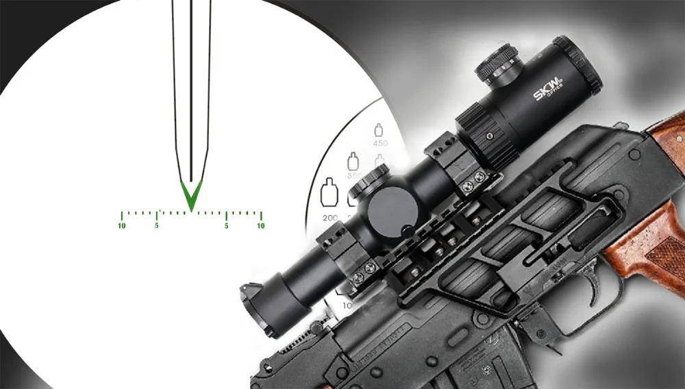 SKWoptics 1.25-5x26 MC1P29-AK Tactical riflescopes Hunting for AK AR, M4 Kalashnikov sight compact rifle scope reticle