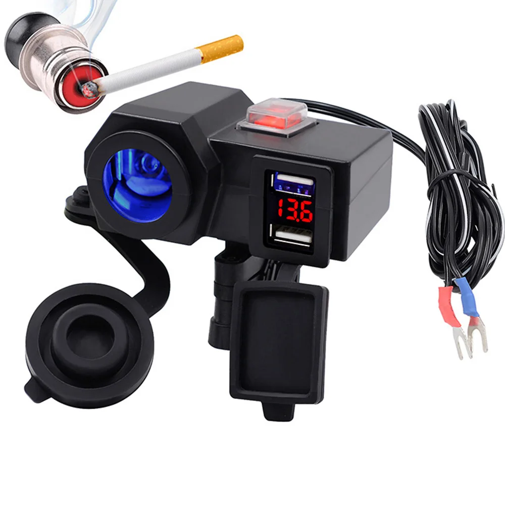 Зарядное устройство для мотоцикла 12 В/5 В выход два USB порта и прикуривателя