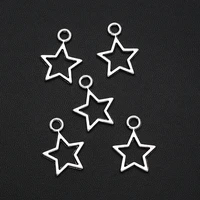 20pcslots 17x22mm antique silver plated mini star charm alloy metal hollow pendants for diy jewelry making findings crafts