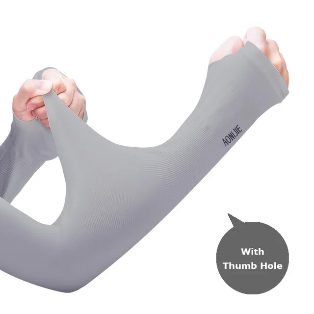 Gray 2 AONIJIE, 1 пара, гетры для рук, летние, солнцезащитные, с манжетами, на рукавах, для спорта, пешего туризма, с защитой от ультрафиолета, гетры для рук, перчатки для бега, рукава для рук - Цвет: Gray 2