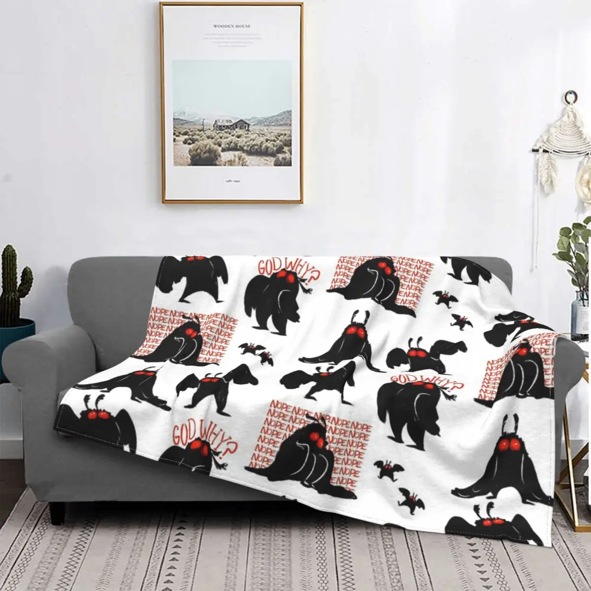 

Y es Mothman, manta, colcha, cama a quadros, manta de Anime para Baby