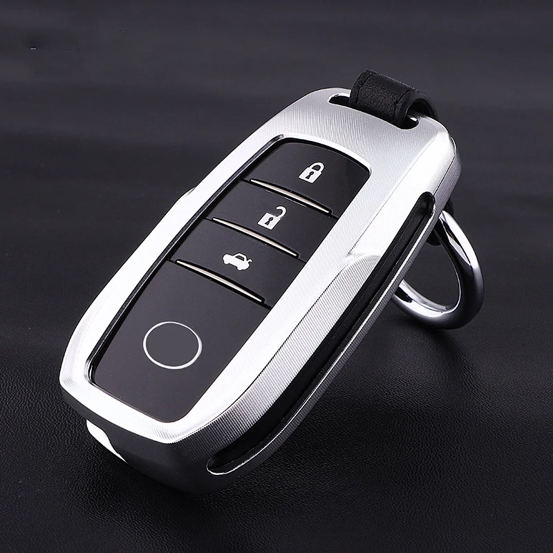 

Car Aluminium Alloy lather Key Cover Case For Toyota Highlander XU50 Camry Corolla RAV4 XA40 Alphard Crown