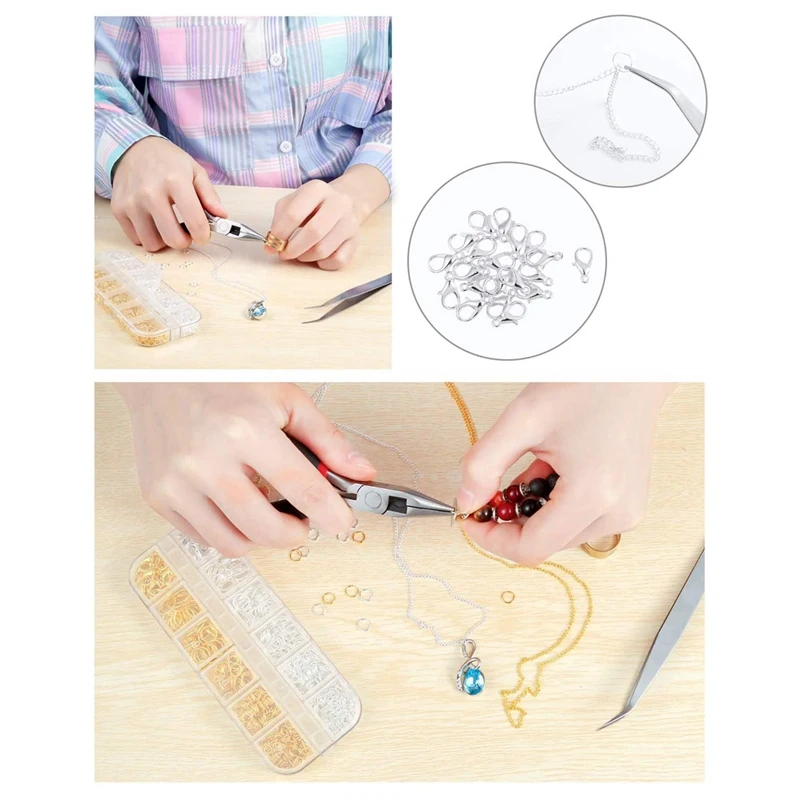 

Jewelry Making Chains 65.6 Feet Link Chains 960 Pieces Jump Rings 40 Pieces Lobster Clasps for DIY Jewelry