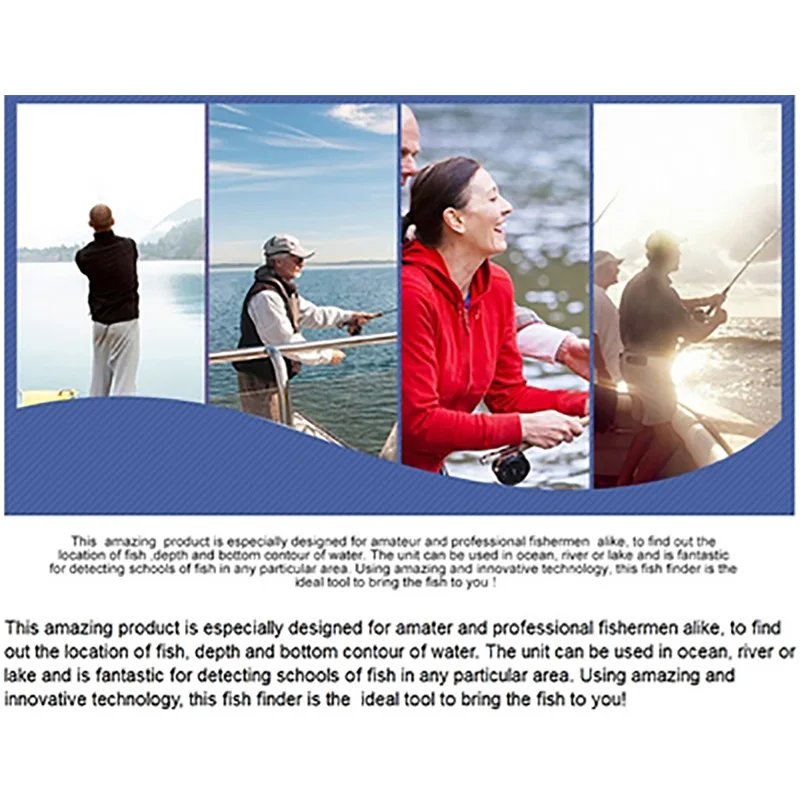 

Fish Finder 300m/980ft Wireless Operating Fish Sounder Multi-functional 9-level Sensitivity Fishing Recorders Fish Bite Alarm
