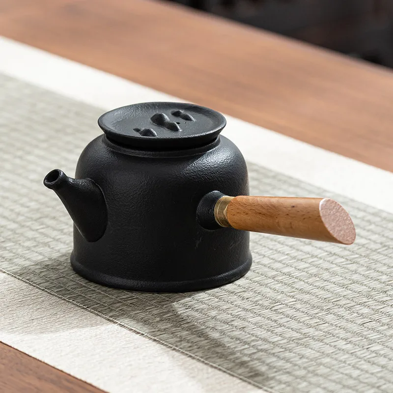 Японский Керамика кунг-фу Чай горшок черная керамика большой вместимости для чая