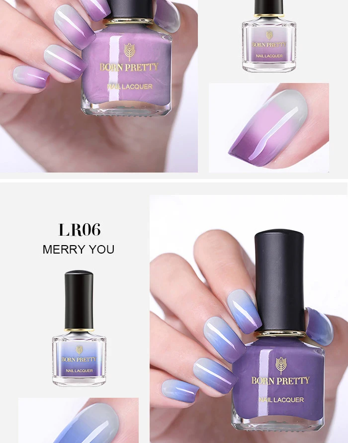 Рожденный PRETTY 6 мл термальный лак для ногтей 3 слоя TemperatureColor изменение нейл-арта Лаки DIY маникюр расходные материалы
