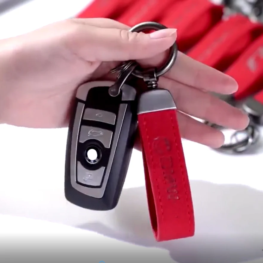 Автомобильные кольца для ключей кожаный брелок с поворотным мехом Benz Audi Honda Toyota M RS AMG BMW R surшмэ VW