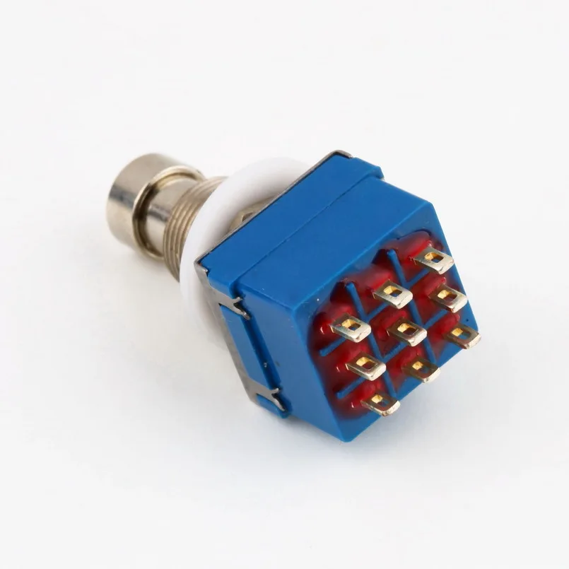 

9-pin 3PDT Guitar Effects Pedal Box Stomp Foot Metal Switch True Bypass blue Practical Metal Switch Guitar Accessories