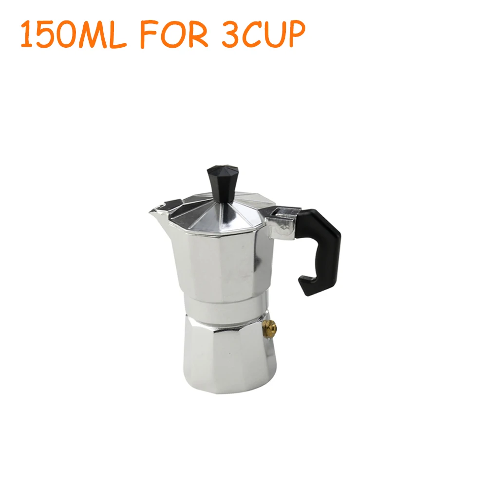 Кофе Maker Алюминий мокко Эспрессо кофеварка горшок Кофе Мока 1cup/3cup/6cup/9cup/12cup кофеварка для приготовления кофе на плите кофемашина кофеварка кофемашина автоматическая кофе машина кофеварка электрическая - Цвет: 150ML FOR 3CUP