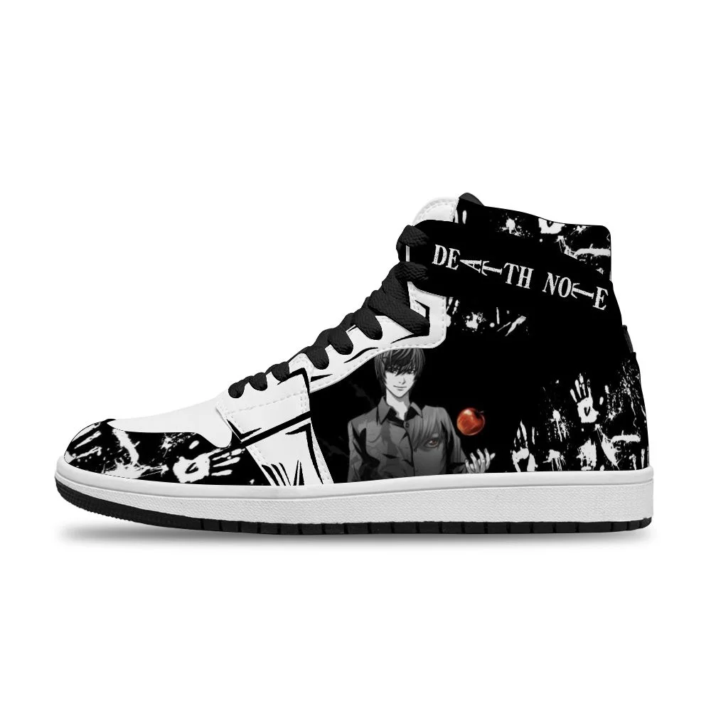 

2021 Японские Аниме Горячие Death Note Diy печатные спортивные Нескользящие баскетбольные туфли для мужчин модные кроссовки унисекс
