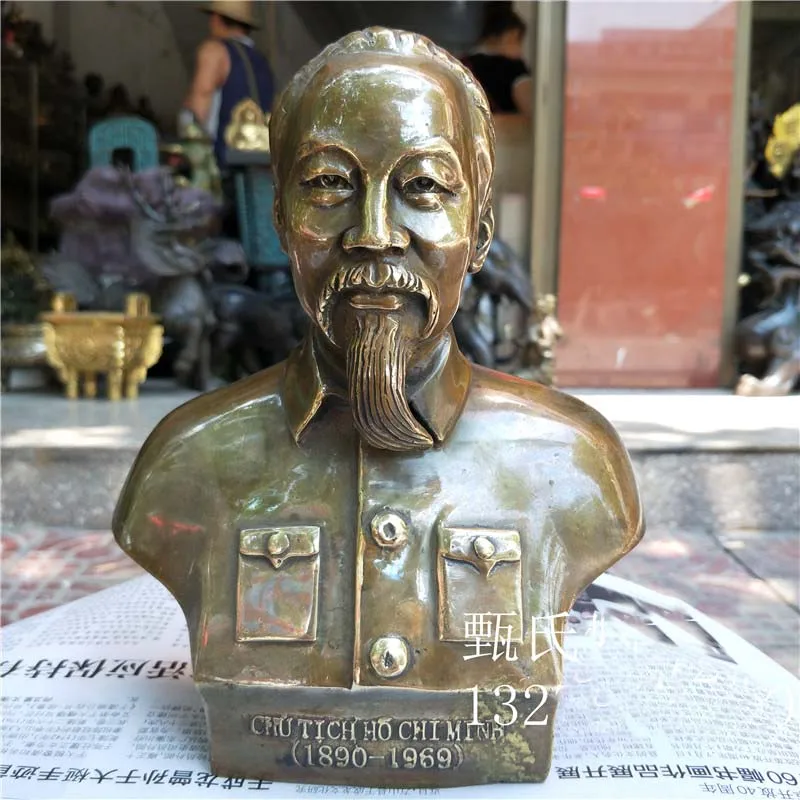 Вьетнамский великий человек Председатель ХоШиМин Ху Чжи мин бронзовая резьба