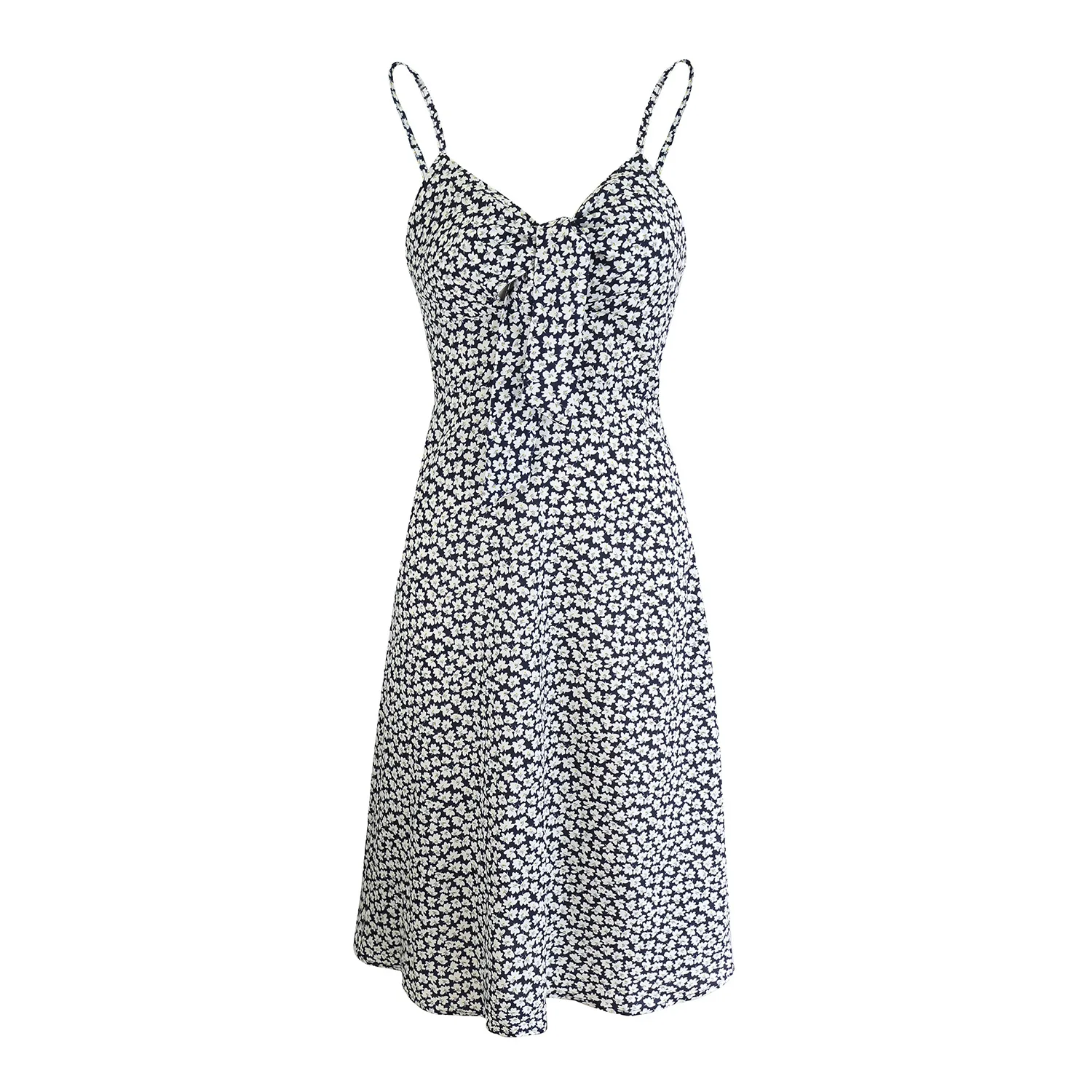 

2021 Spring Summer Spaghetti Strap High Waist Print Vacation Style Women's Dress Casual Ladies Fashion Street Style Dress
